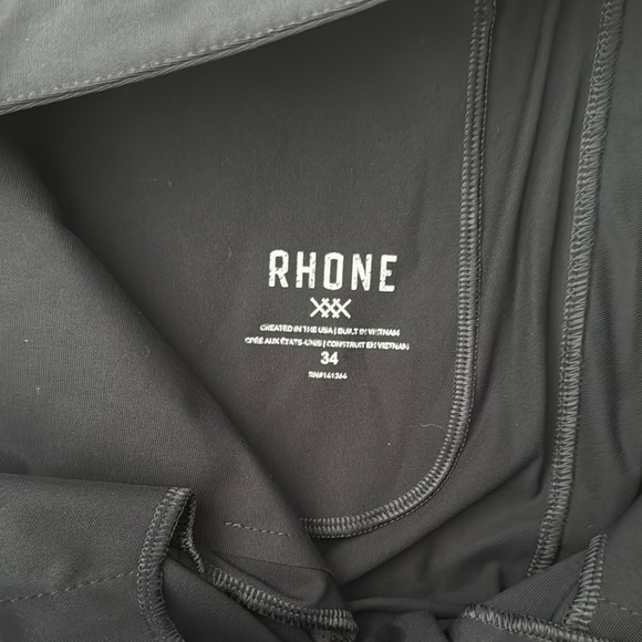 Rhone Men’s 34 Black Commuter Classic Pants Cuffed Ankle Zipper Stretch Chino - Picture 6 of 12